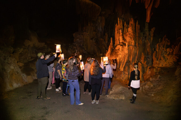 Group tours at Grand Caverns.